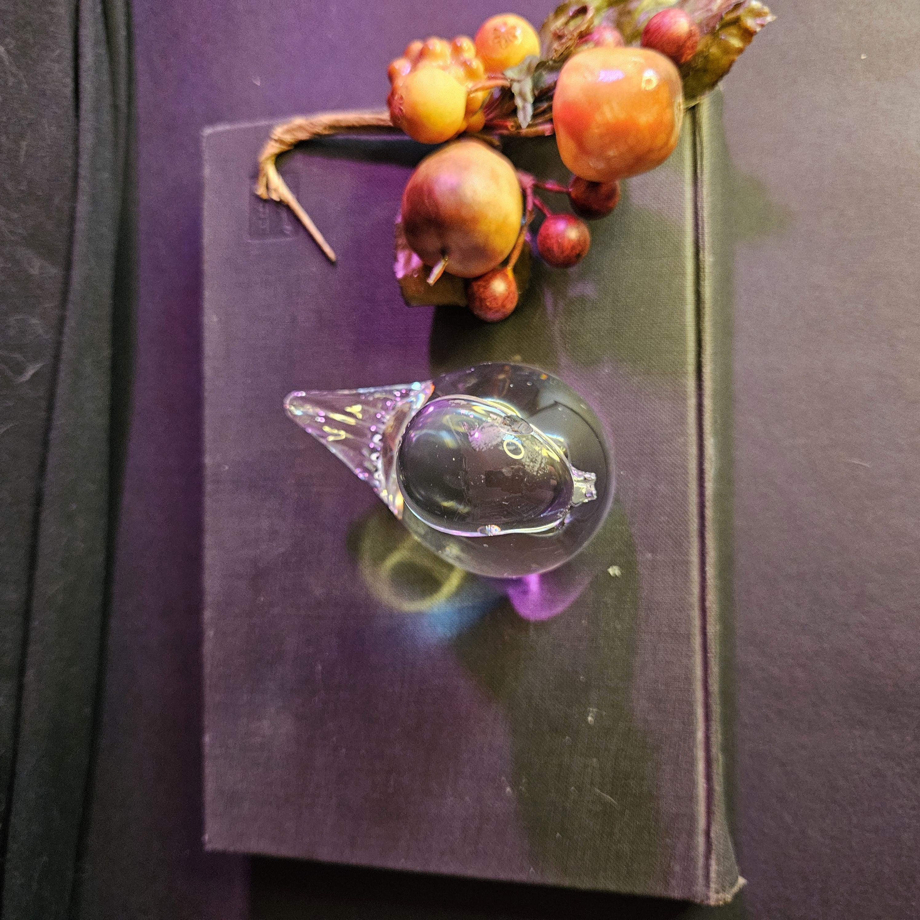 Small Swedish Glass Duck - Vintage - Paperweight - Figurine - Clear
