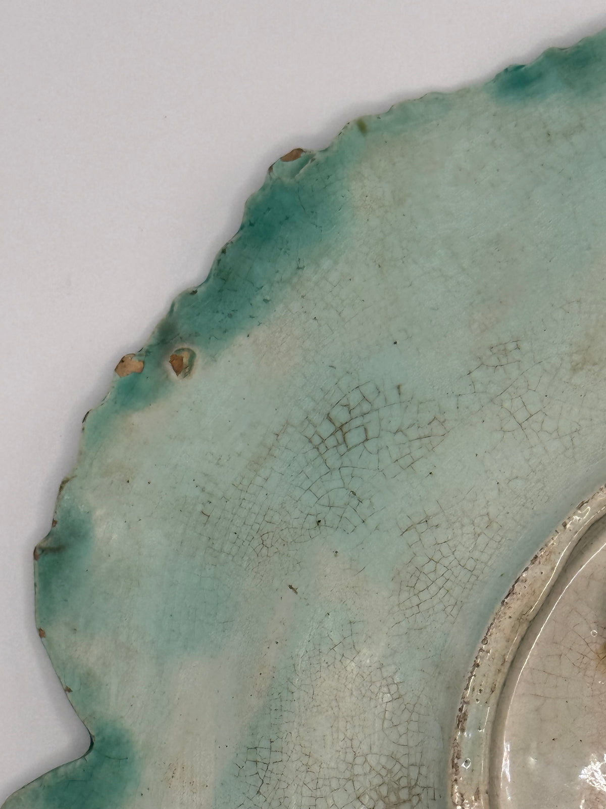 Vintage Majolica Green & Brown Leaf Dish – Botanical Ceramic Trinket / Serving Plat