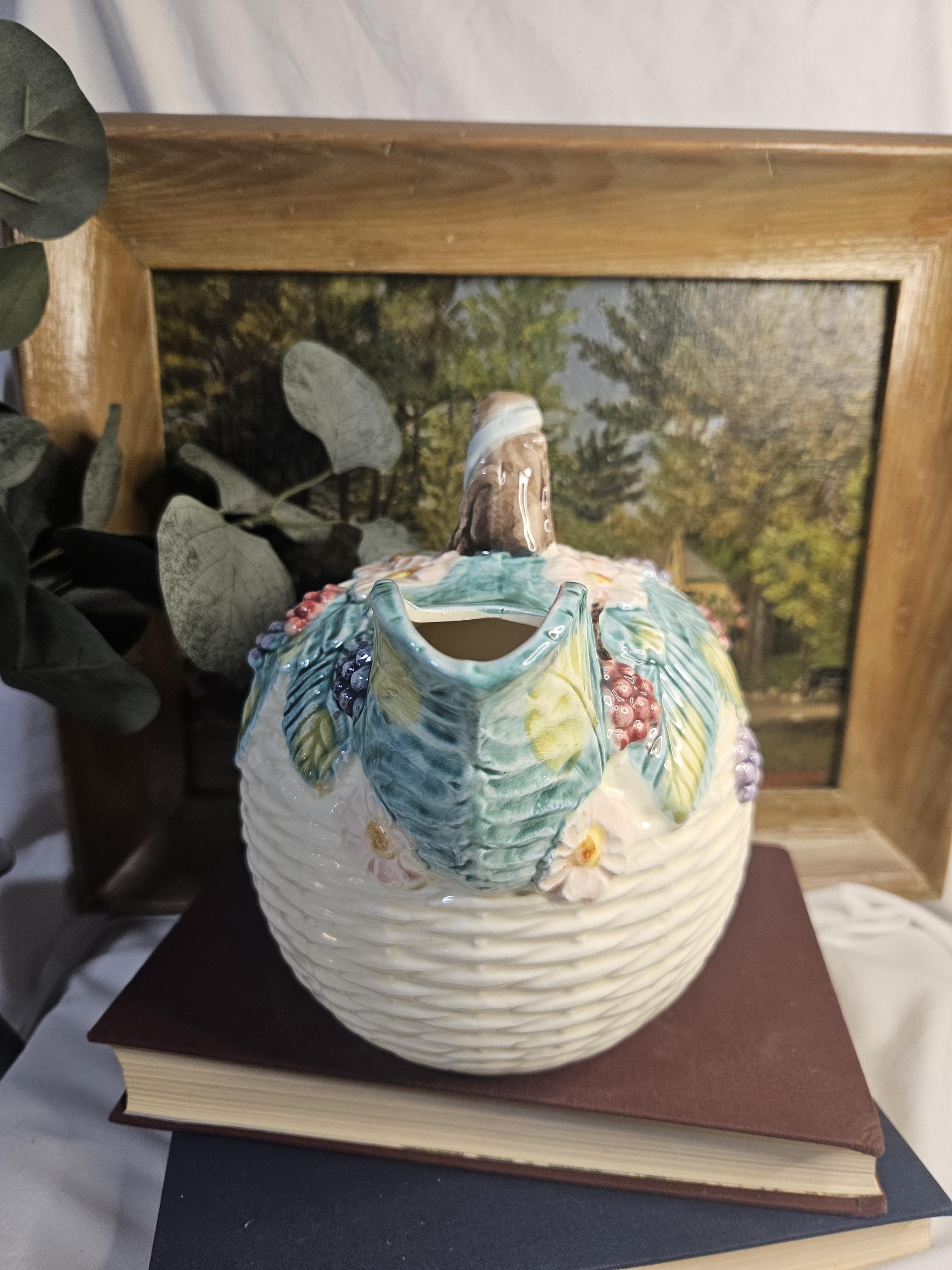 Haldon Group Teapot - Berries & Basket - Vintage 1988 - Farmhouse