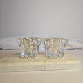 Brazil Clear Glass - Tapered Candle Holder - Mid Centery Modern - Set of 2 - Vintage