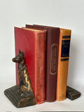 German Shepherd cast iron book ends