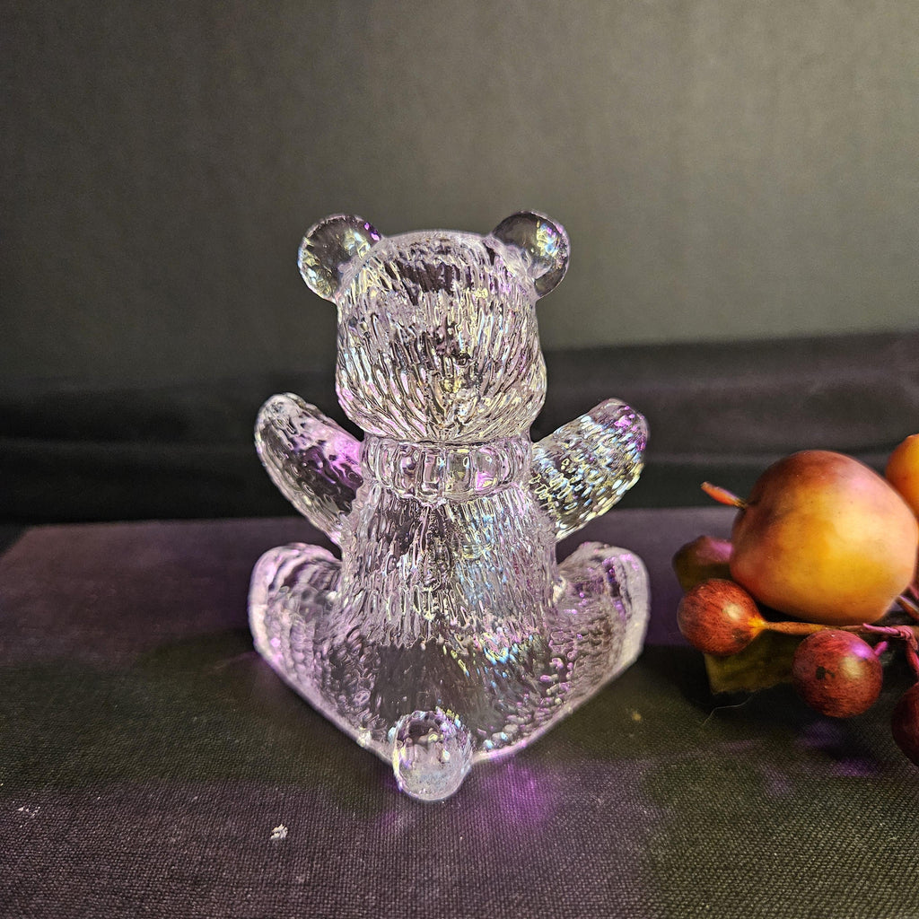 Glass Teddy Bear with Scarf - 3.5 inches tall