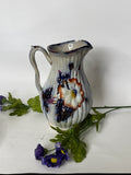 Flow Blue Lusterware Pitcher