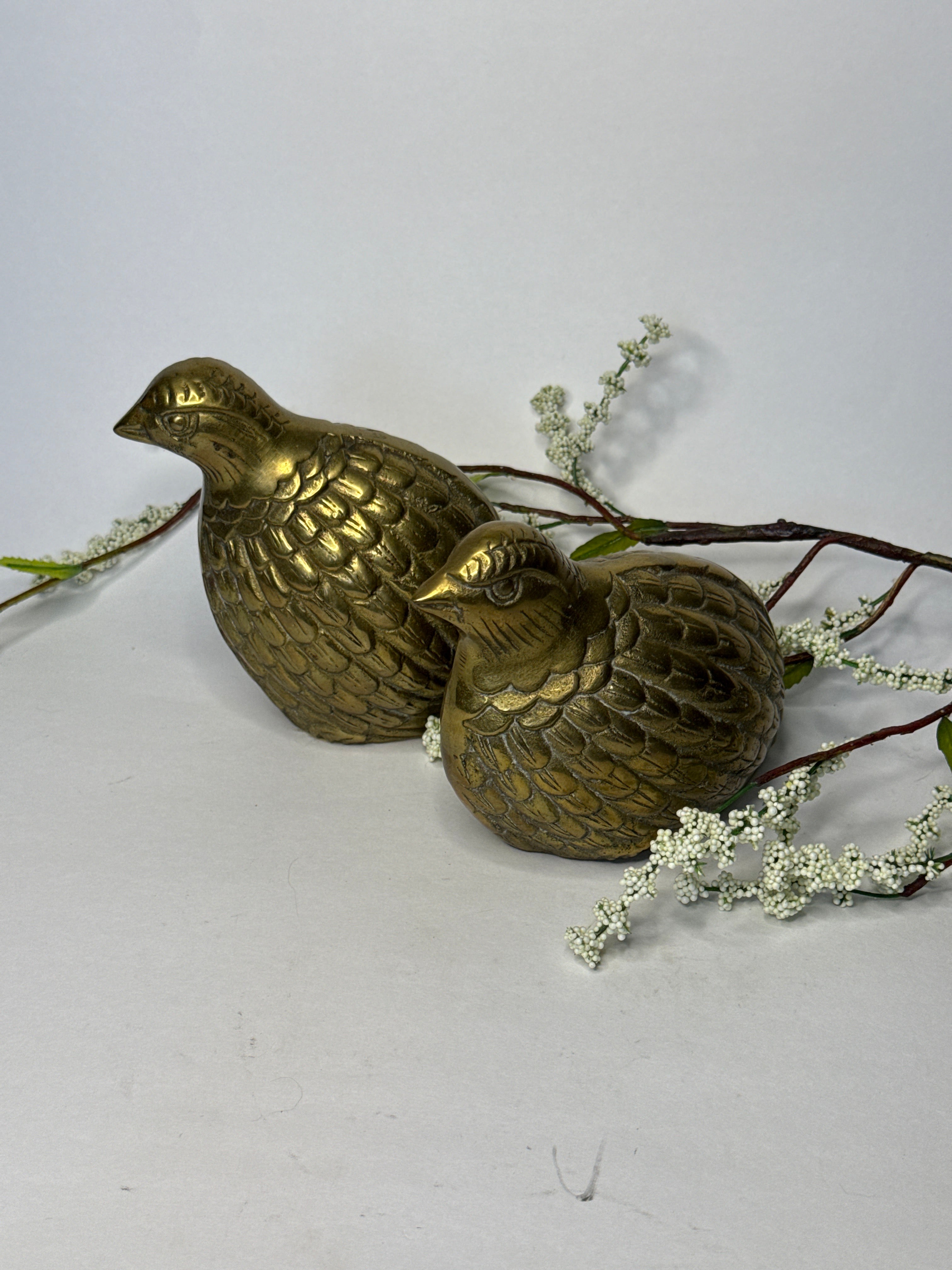 Brass Quail Pair