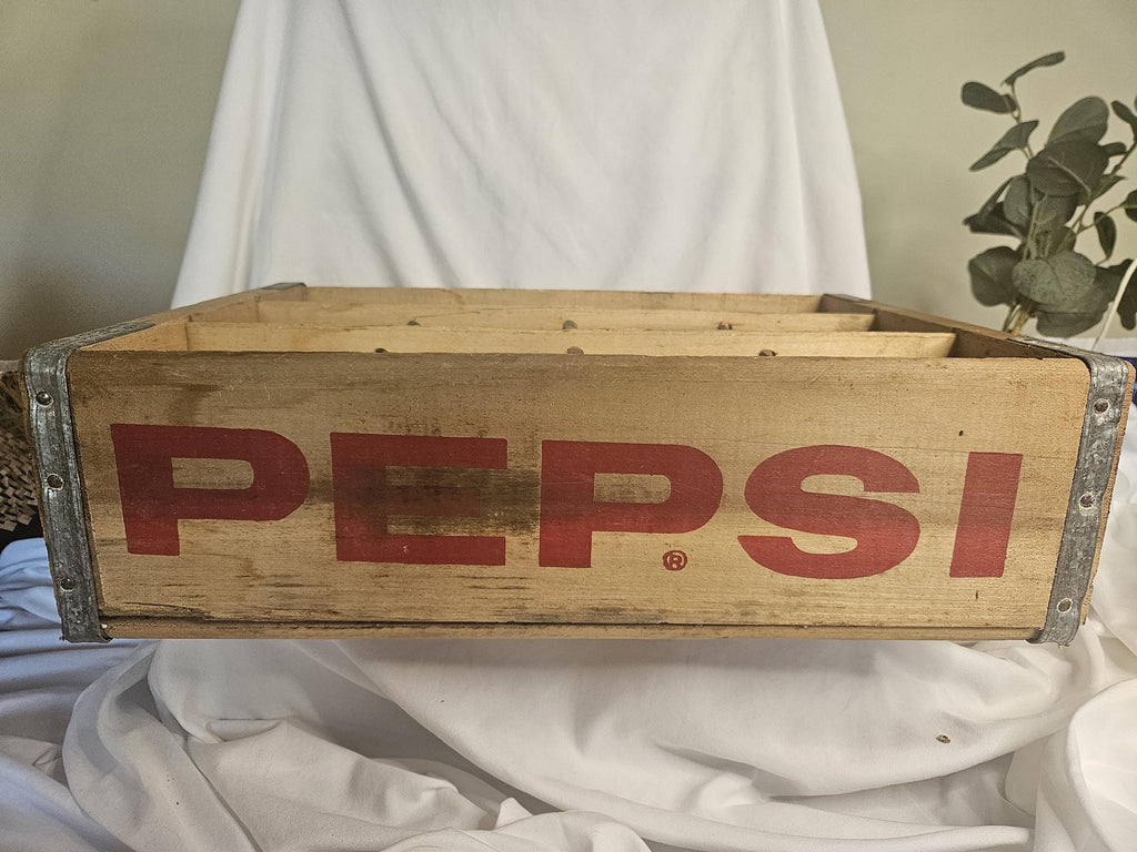 Vintage Pepsi Wooden Crate - Fully intact - Pepsi Cola Advertisement