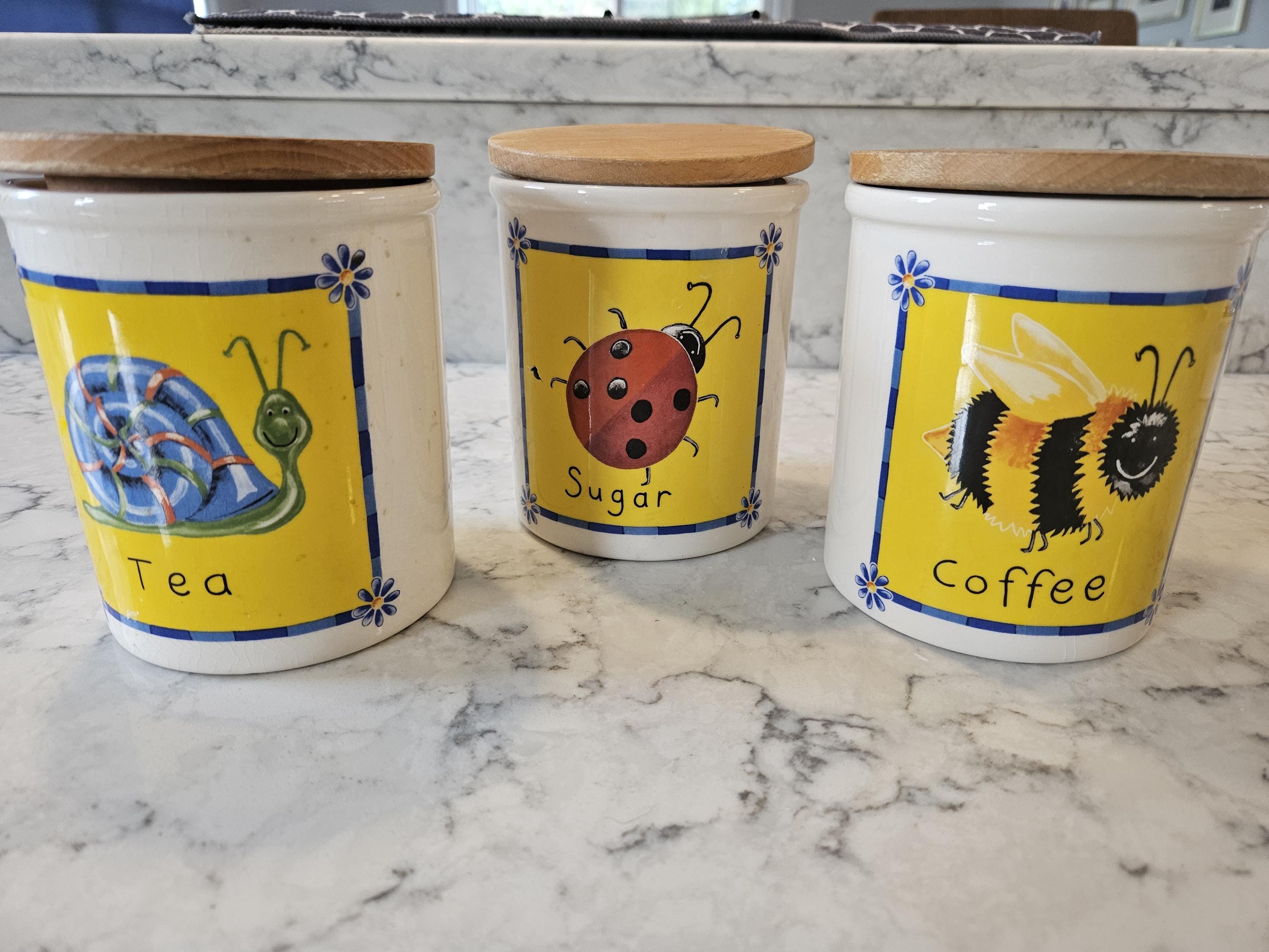 T.G. Green Pottery - Canister Set -  Vintage - 1970's - Cloverleaf
