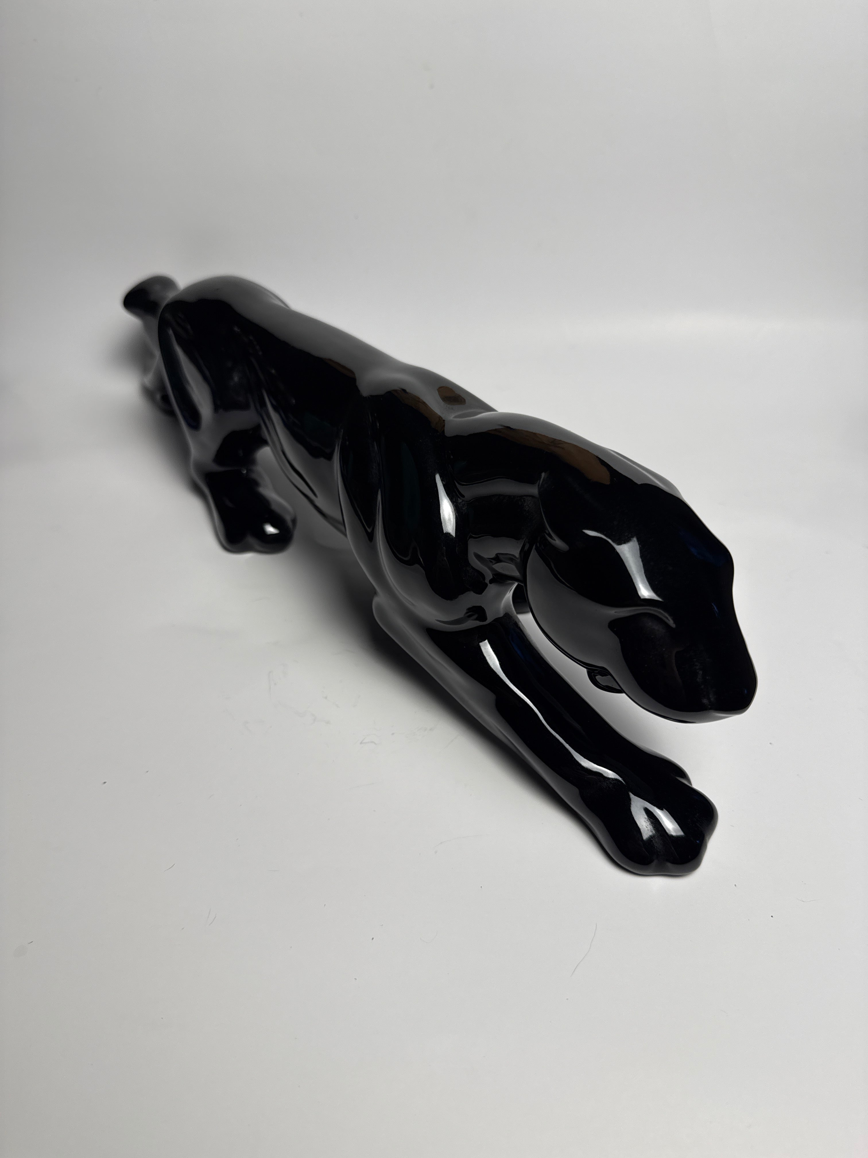 MCM Crouching Black Panther Ceramic Statue