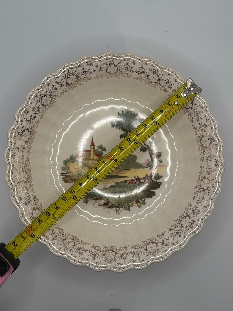 American Limoges Chateau France Dinner Plates with 22K Gold Trim