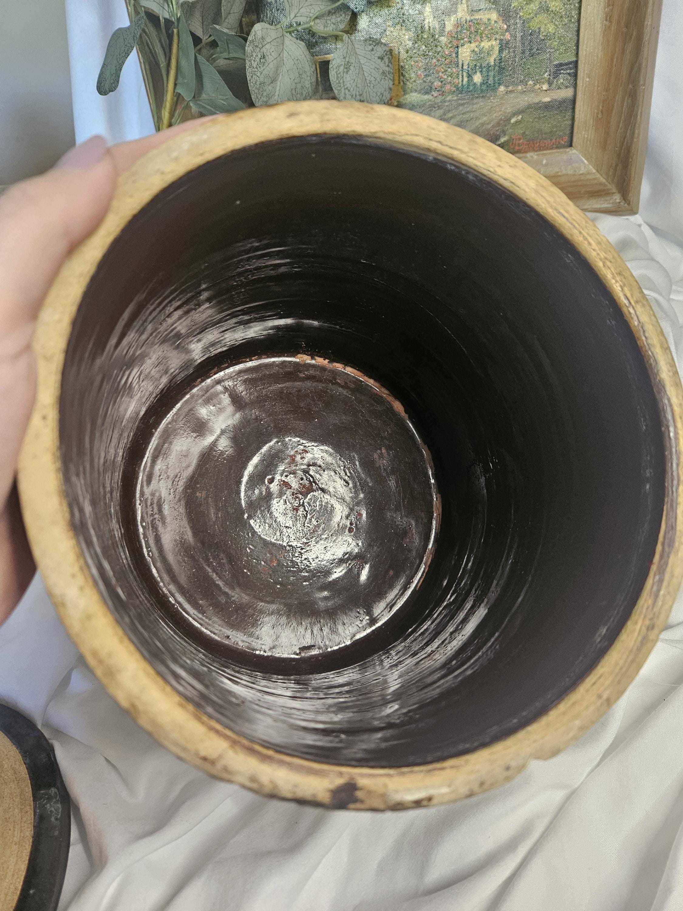 Antique 1 Gallon Stoneware Crock - Farmhouse decor - Food Safe