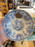 Blue transferware cow bowl #7037