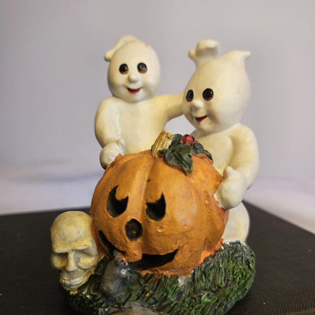 Ghosts and Pumpkin Figurine - Light up Pumpkin - Harvest Collection - Young Inc. - 2001 - Original Box