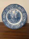 Vintage Liberty Blue Independence Hall Plate - Staffordshire England (1970s)