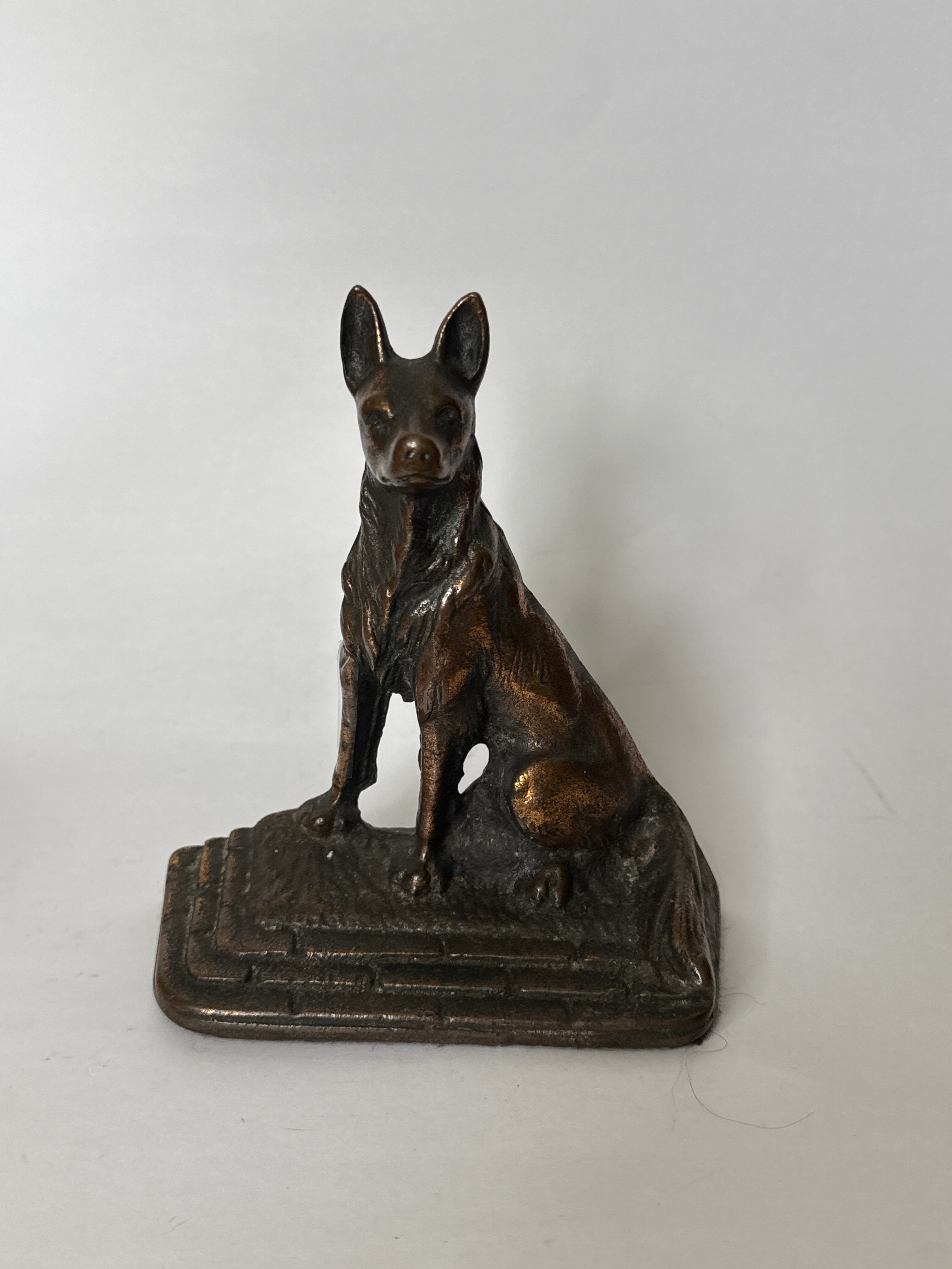 German Shepherd cast iron book ends