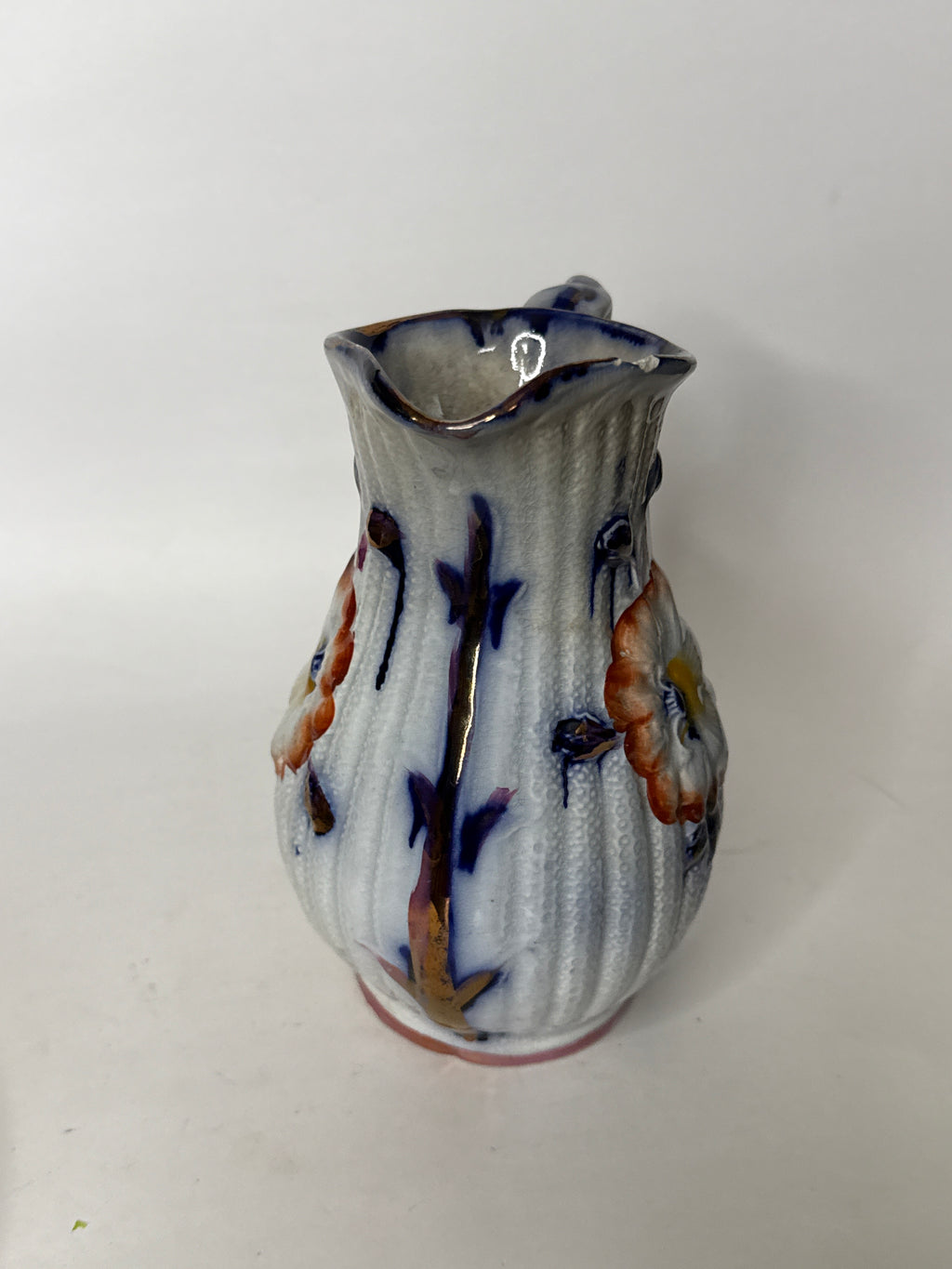 Flow Blue Lusterware Pitcher