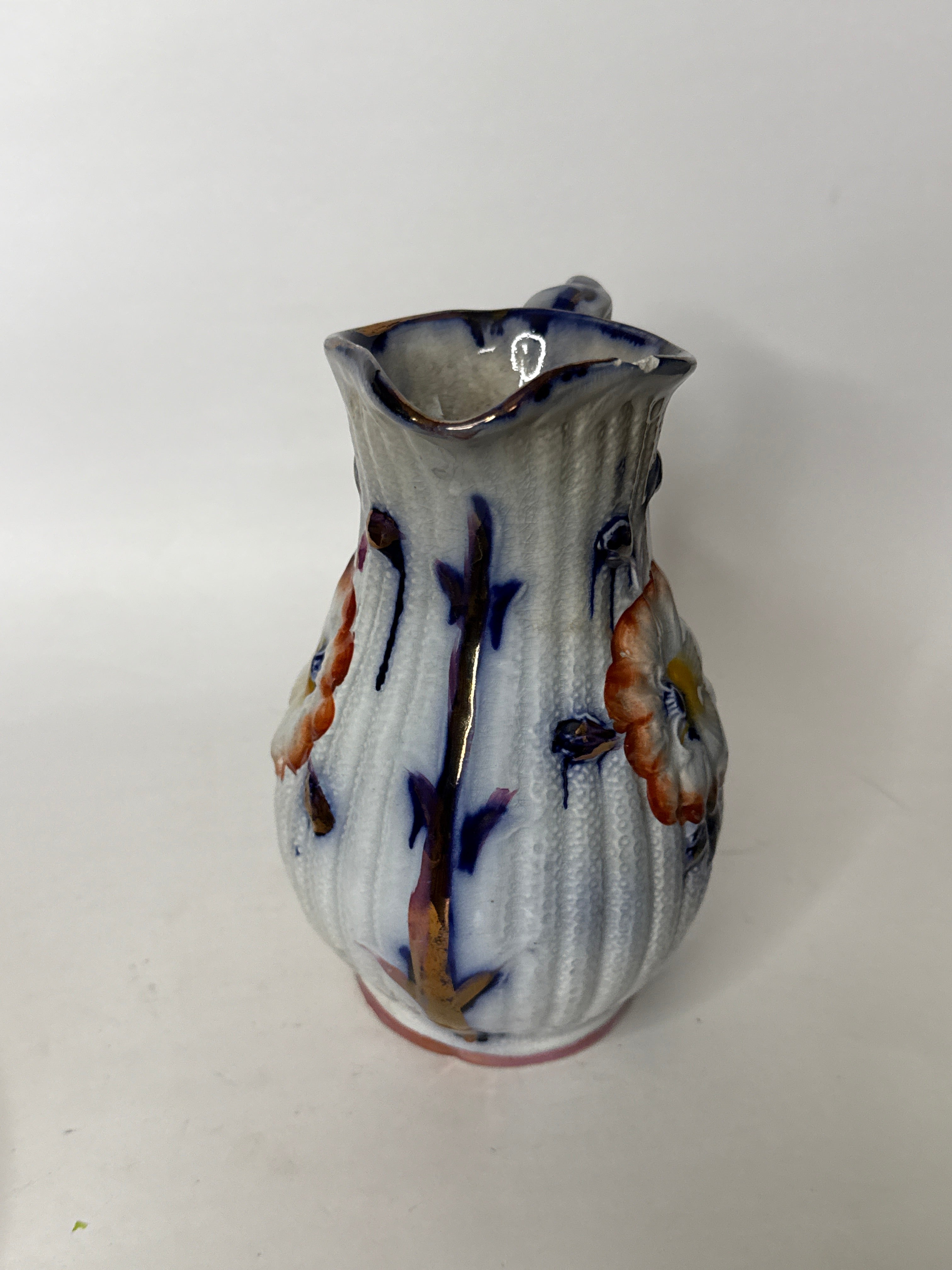 Flow Blue Lusterware Pitcher