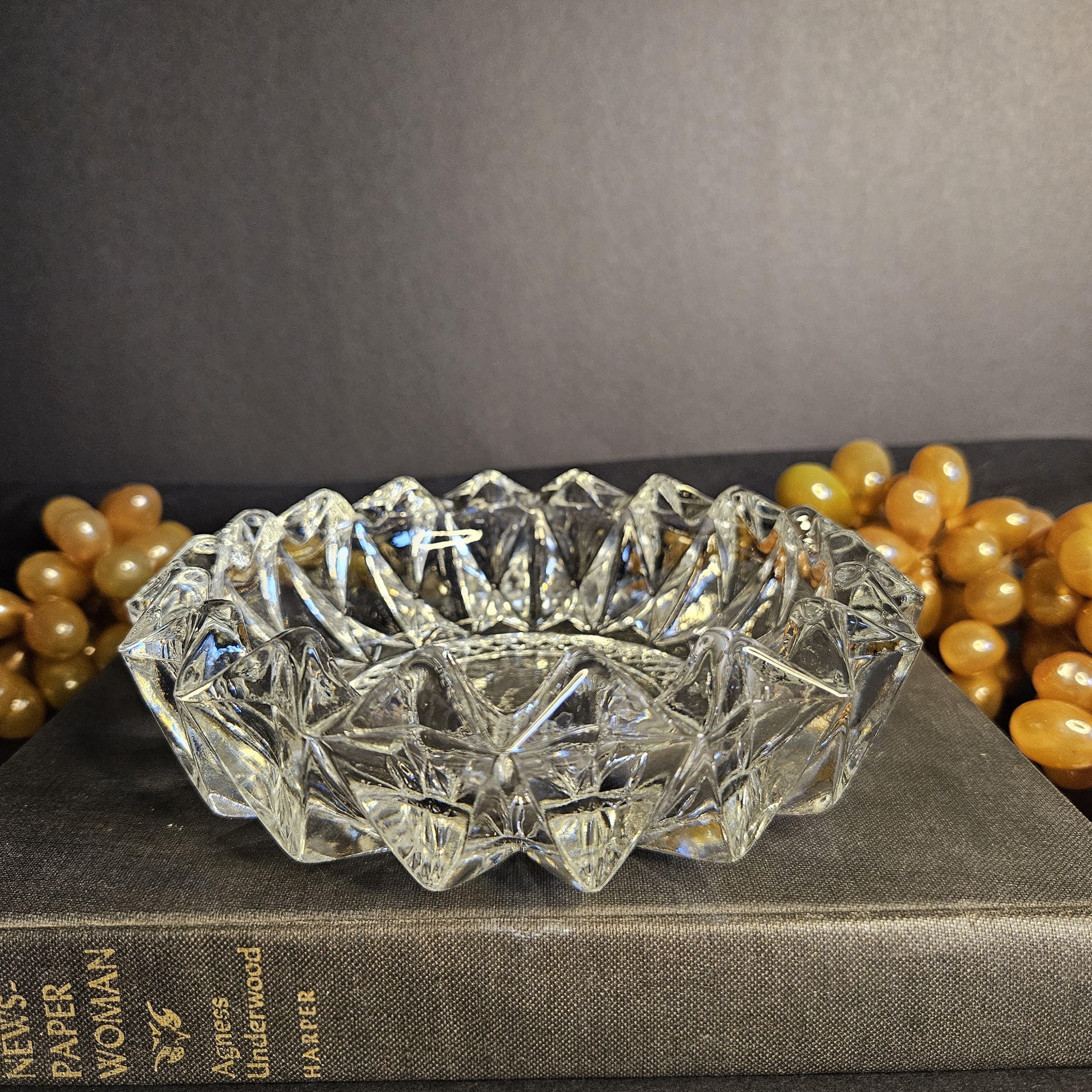 Heavy, Thick-cut Crystal - Trinket Dish - Ash Tray - KIG Indonesia - Vintage