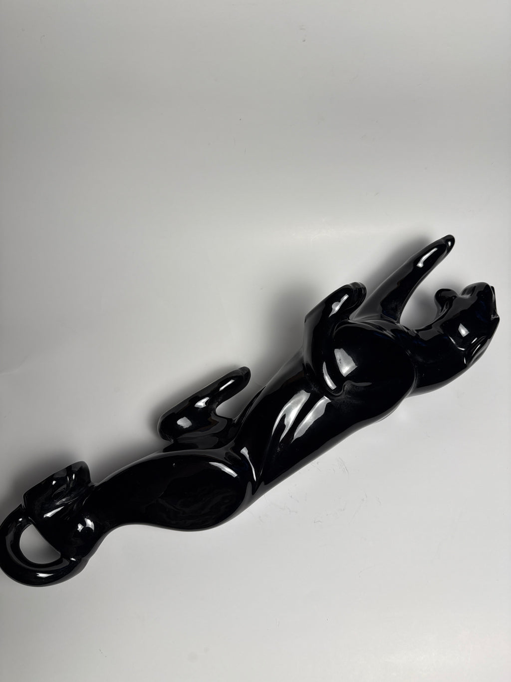 MCM Crouching Black Panther Ceramic Statue