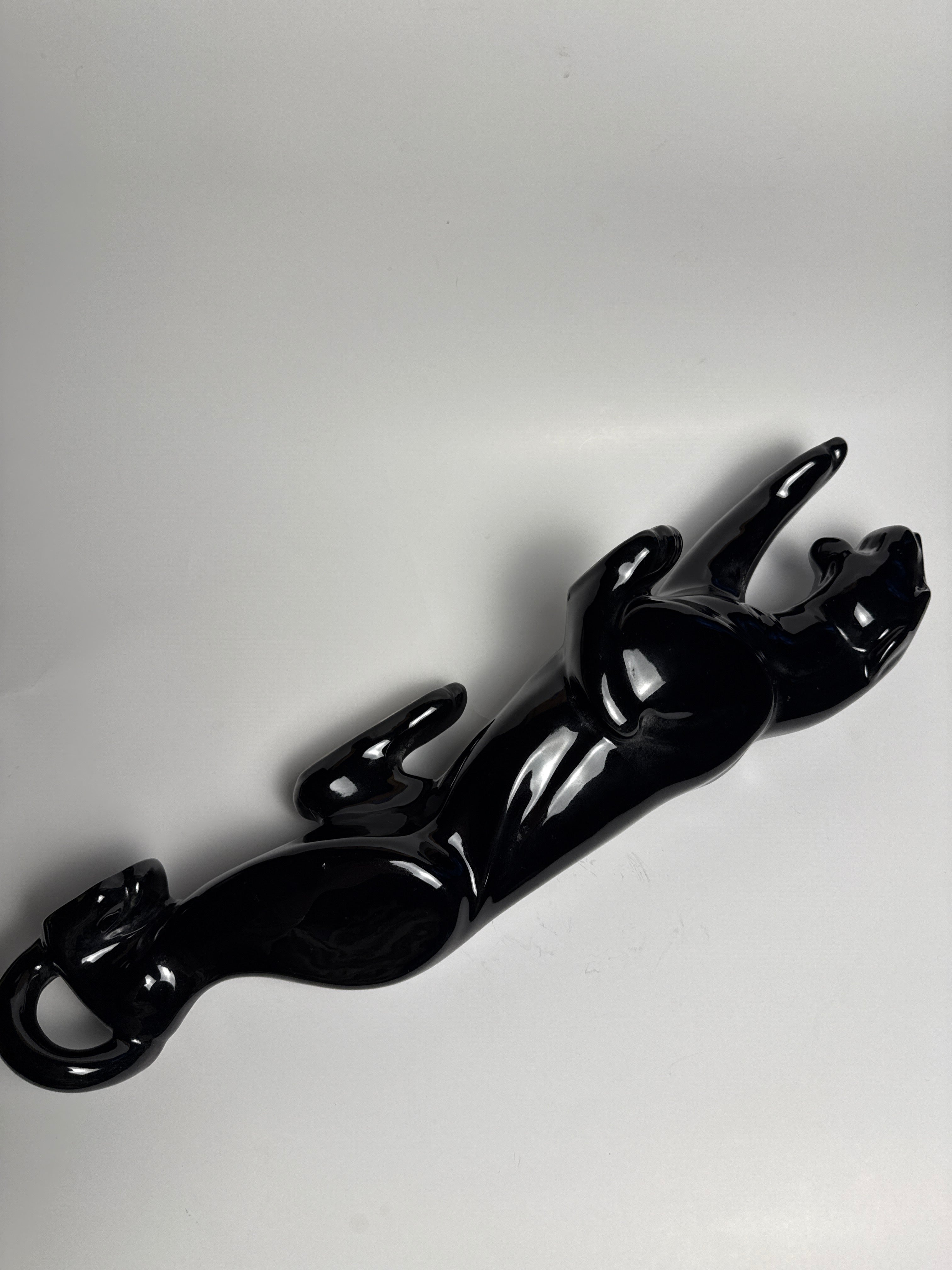 MCM Crouching Black Panther Ceramic Statue