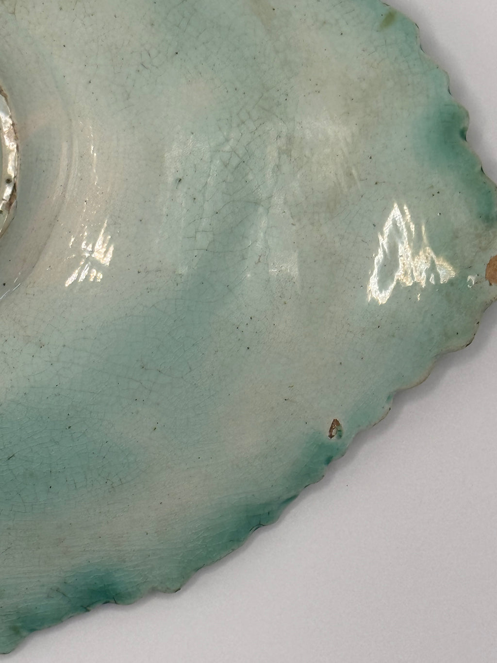 Vintage Majolica Green & Brown Leaf Dish – Botanical Ceramic Trinket / Serving Plat