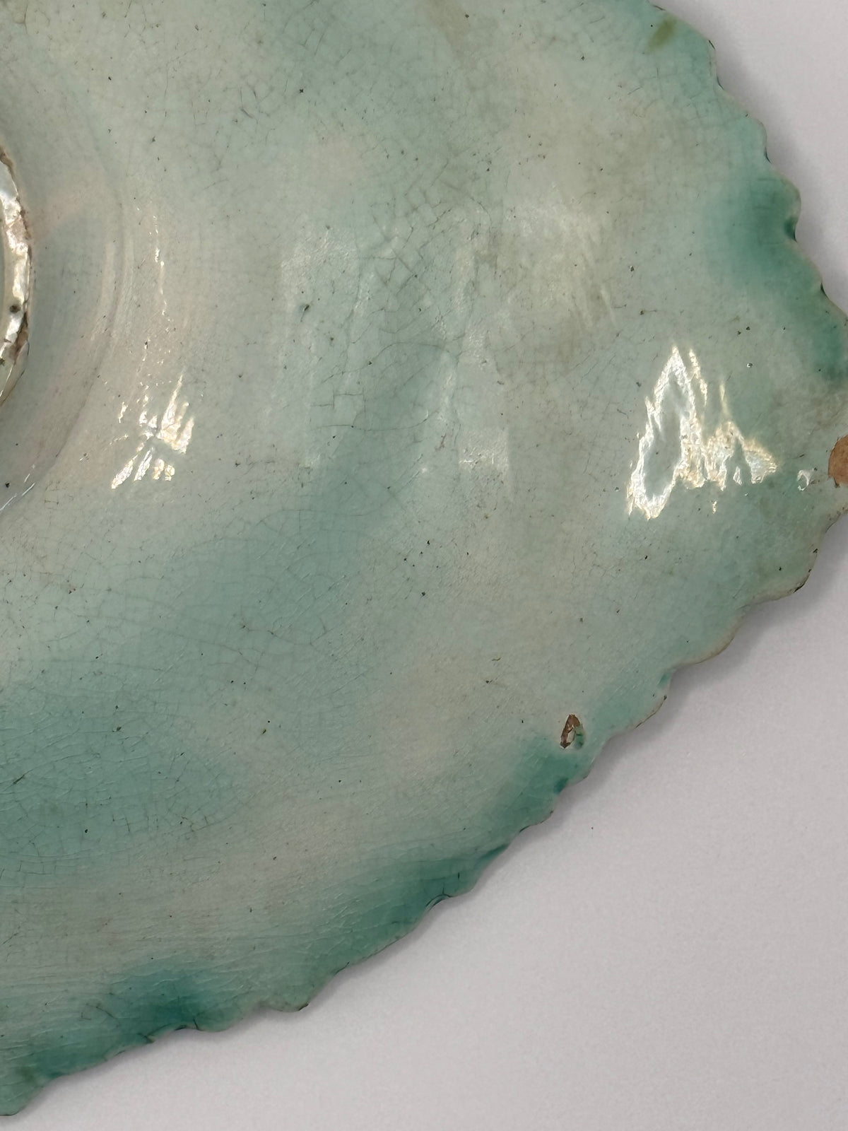 Vintage Majolica Green & Brown Leaf Dish – Botanical Ceramic Trinket / Serving Plat
