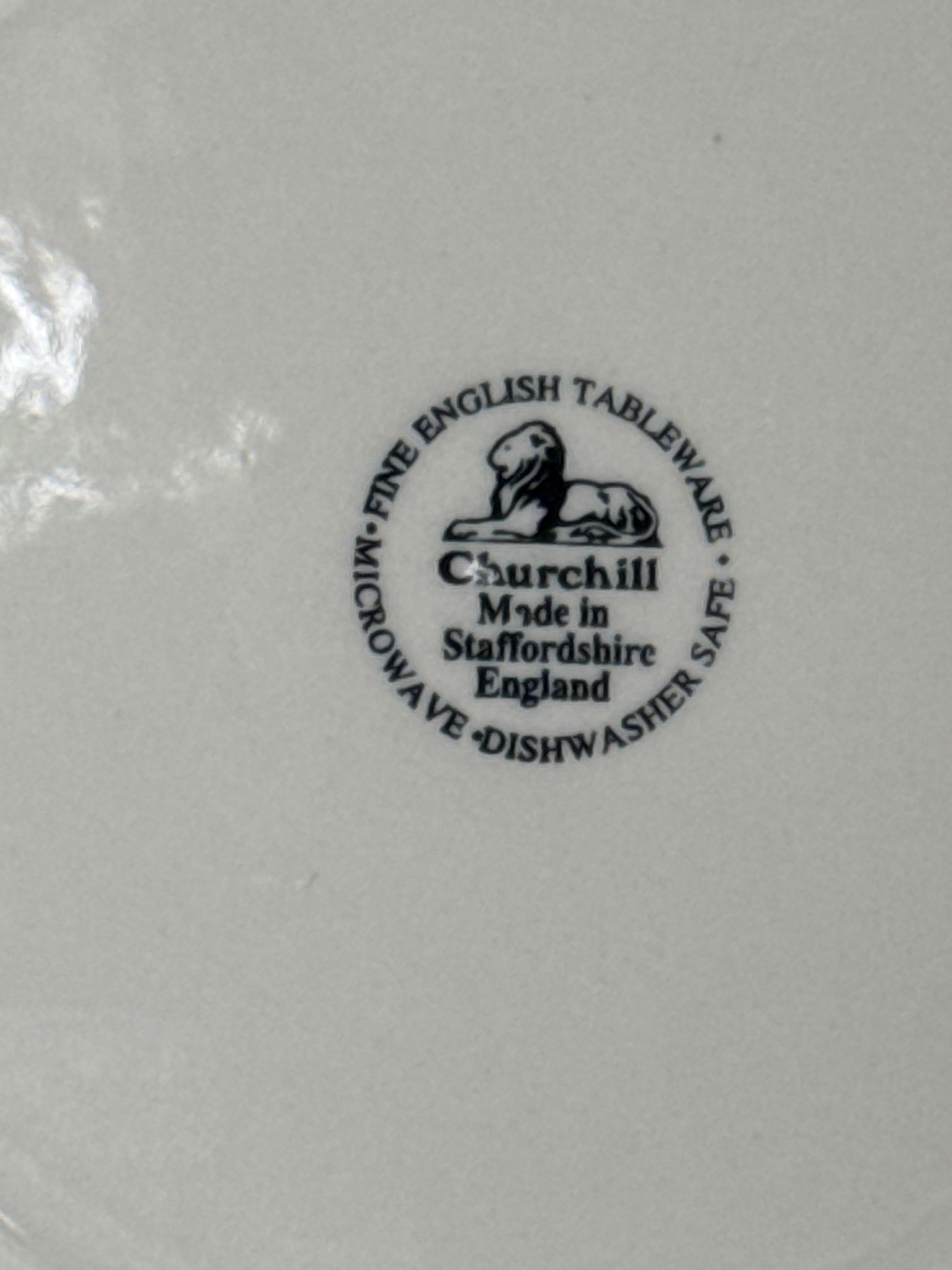 10.25” Churchill Willow plate, Staffordshire England, blue transferware