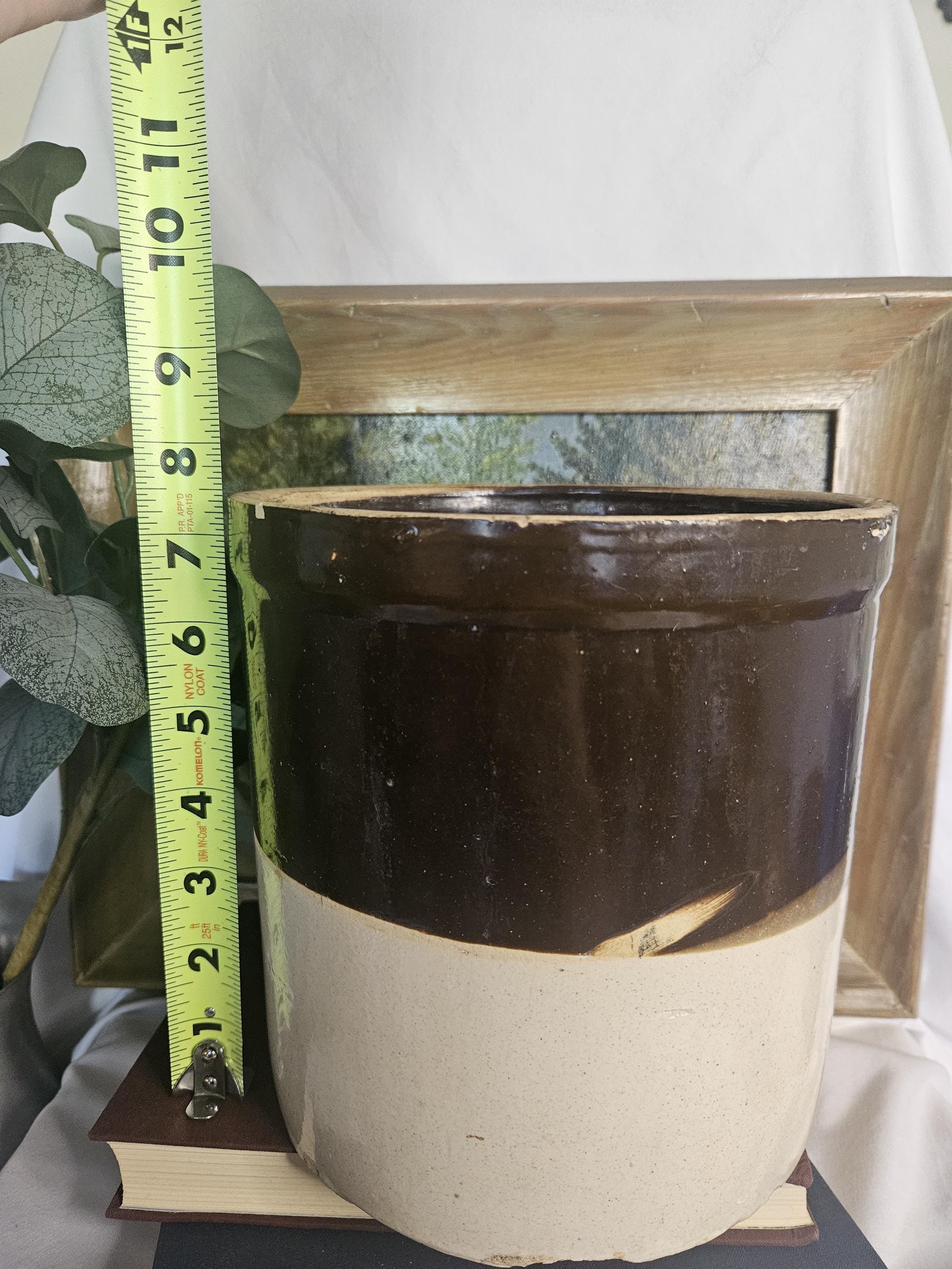 Antique 1 Gallon Stoneware Crock - Farmhouse decor - Food Safe