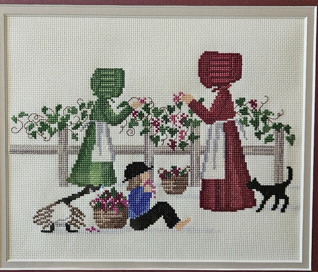 Diane Graebner, "Fruit of Labor" - Framed & Completed cross-stitch - Ready to hang