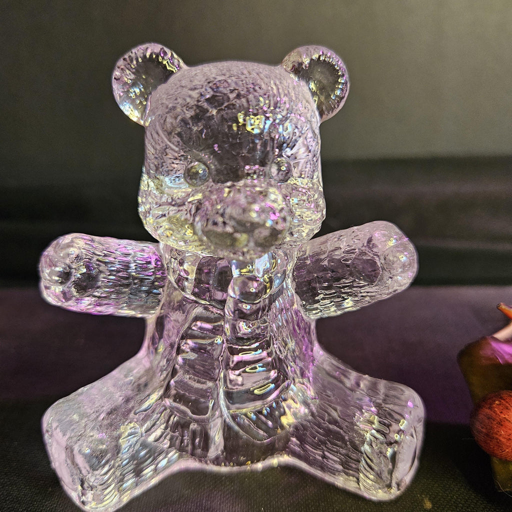 Glass Teddy Bear with Scarf - 3.5 inches tall