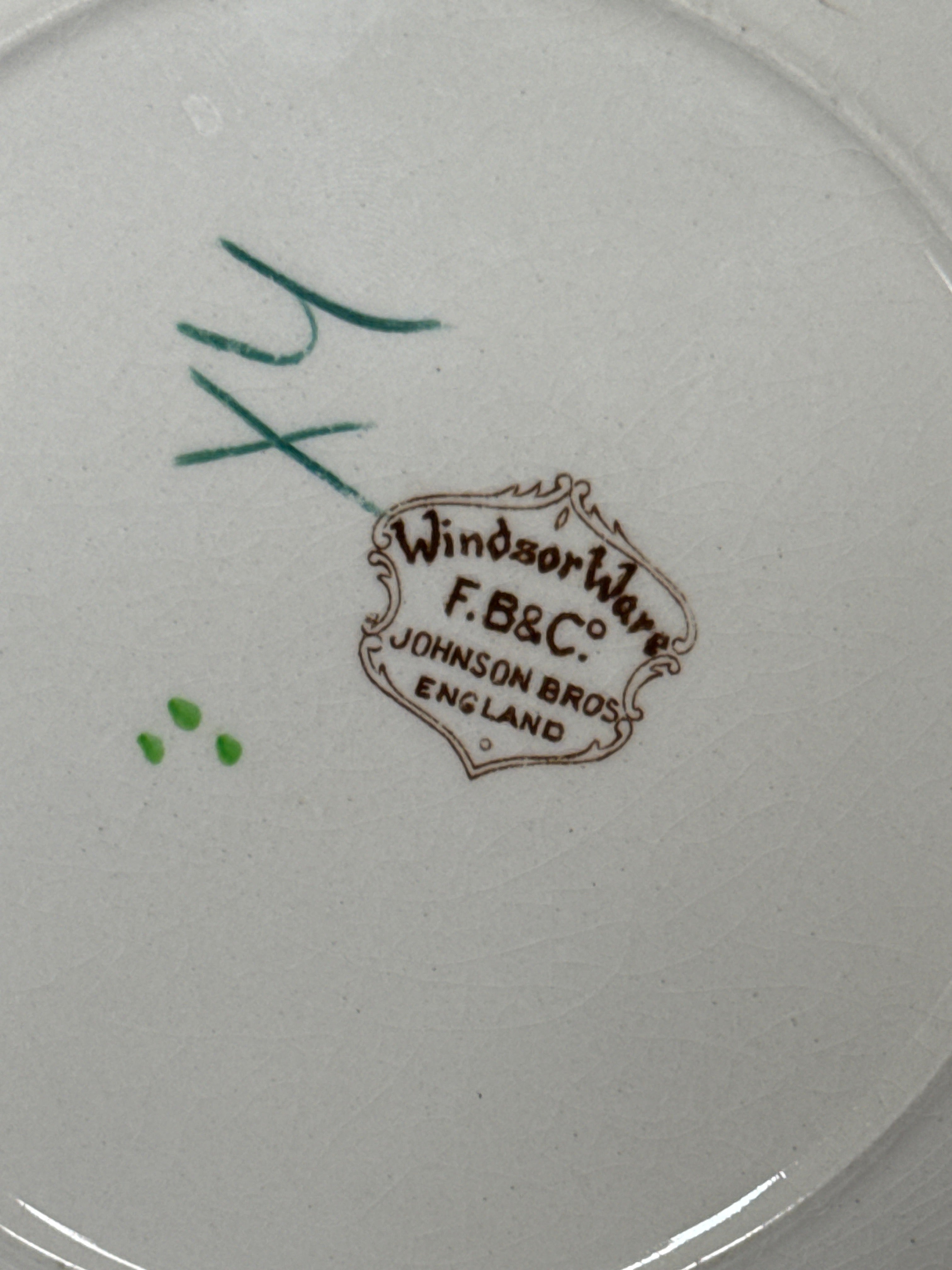 Johnston Brothers, England, Windsor Ware, FB & Co. ￼7.75” square floral plate