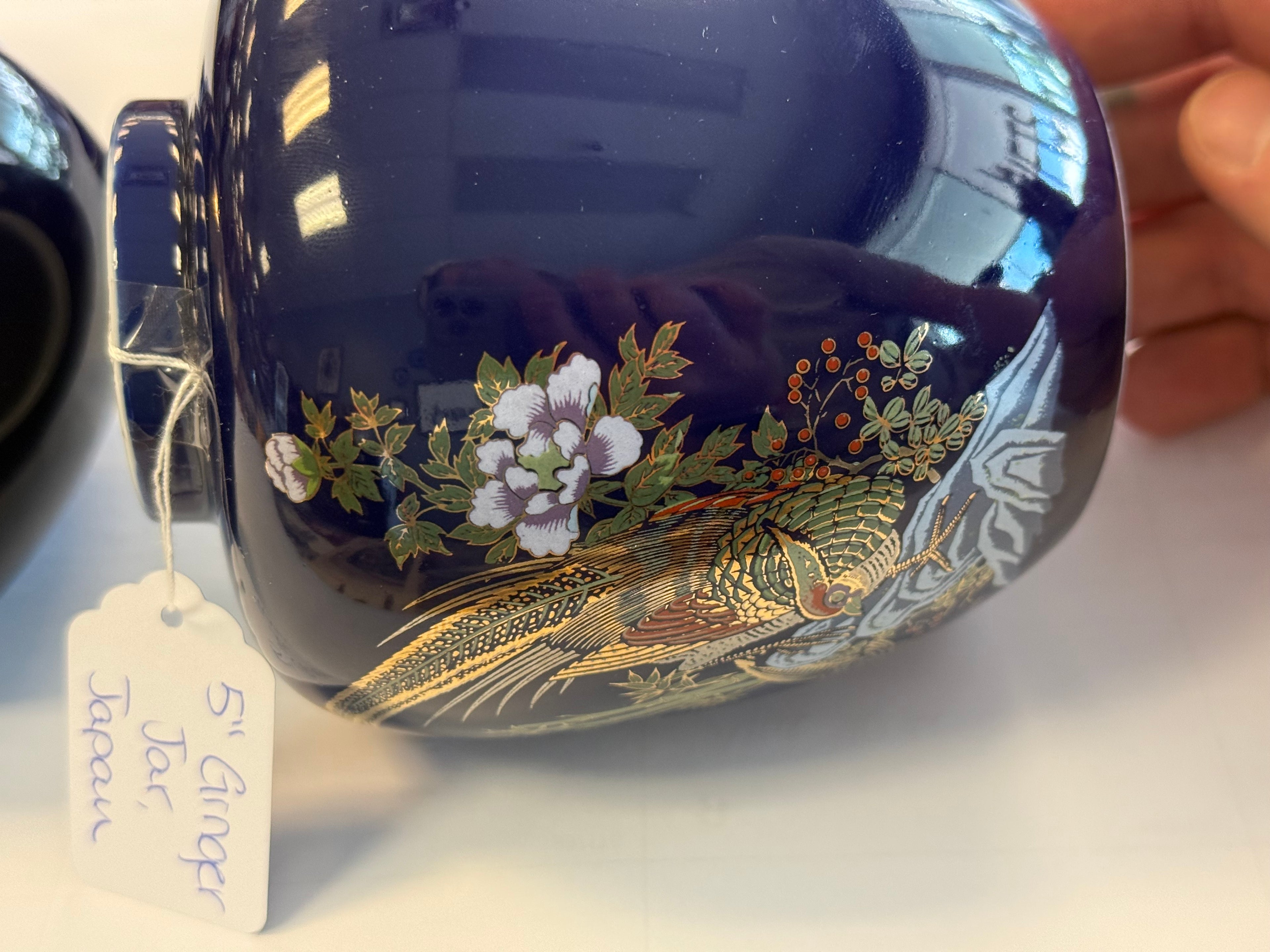 Japanese Cobalt Blue Lidded Ginger Jar Set