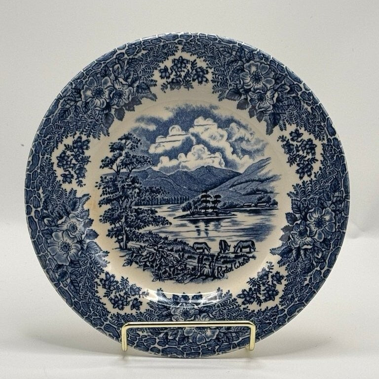 Vintage Blue and White Transferware Plate by Ridgway