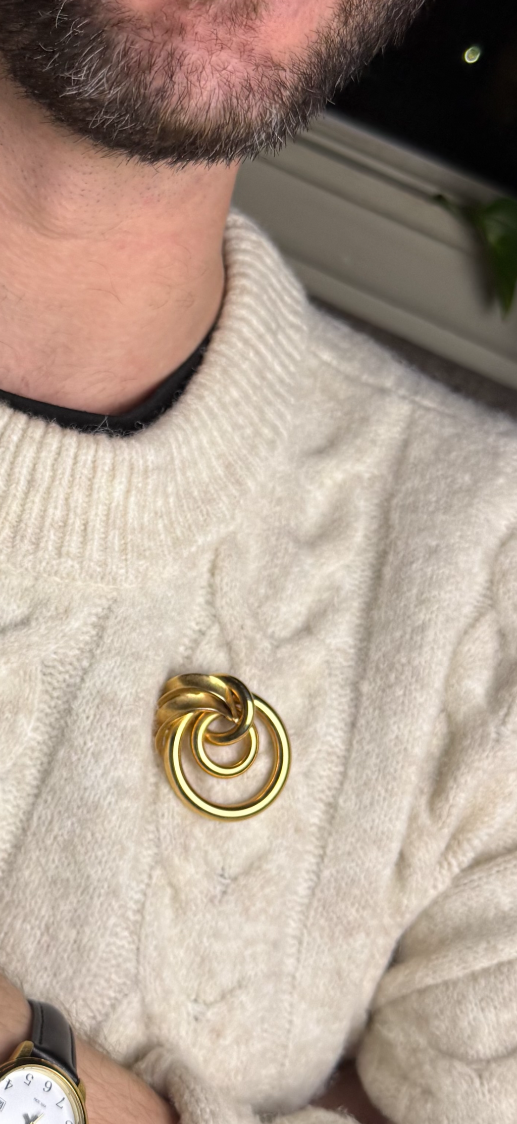 Monet Gold-tone Knotted Spiral Brooch