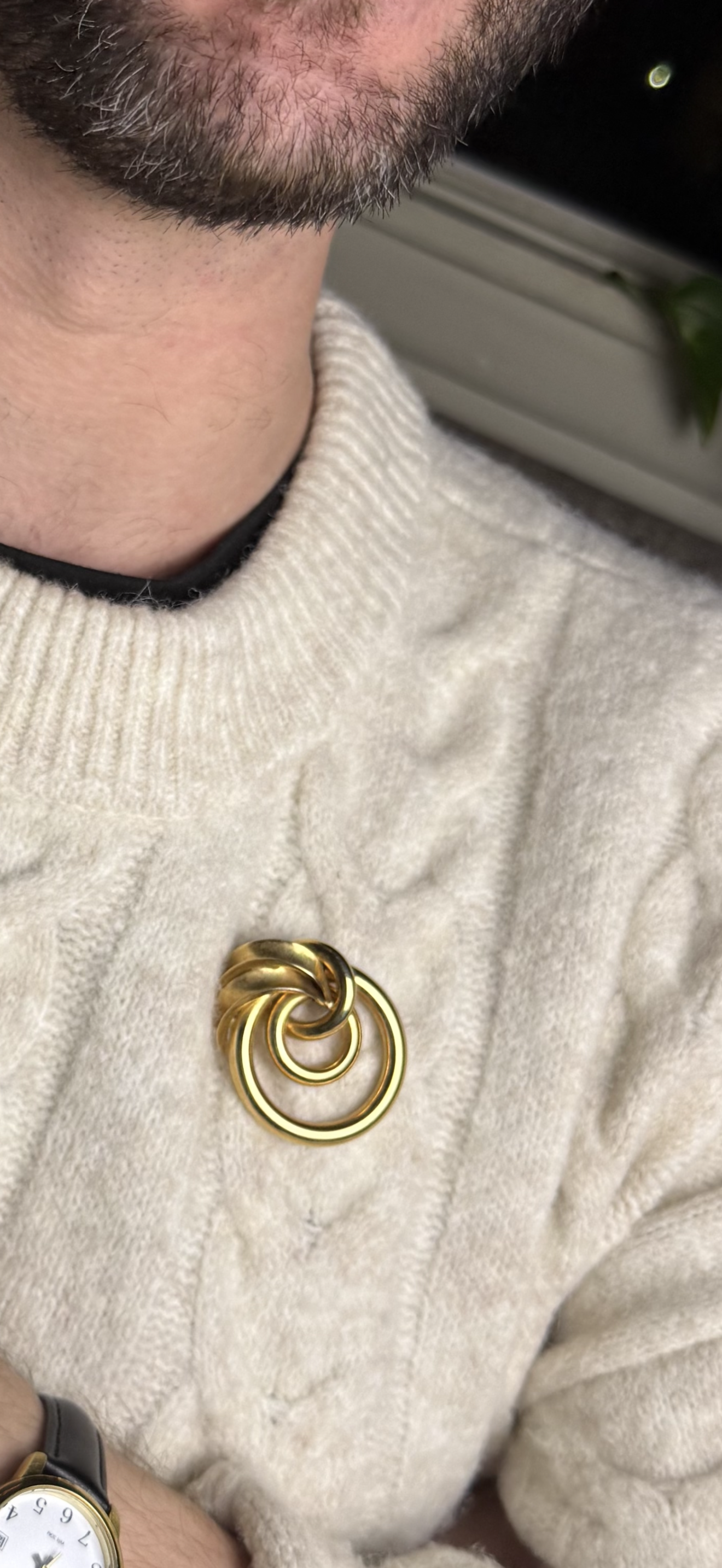 Monet Gold-tone Knotted Spiral Brooch