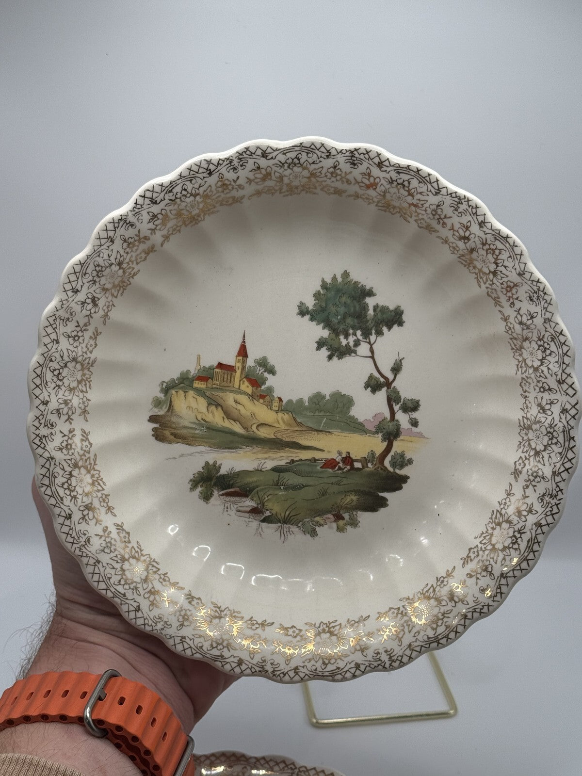 American Limoges Chateau France Dinner Plates with 22K Gold Trim