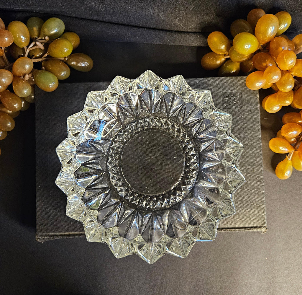 Heavy, Thick-cut Crystal - Trinket Dish - Ash Tray - KIG Indonesia - Vintage