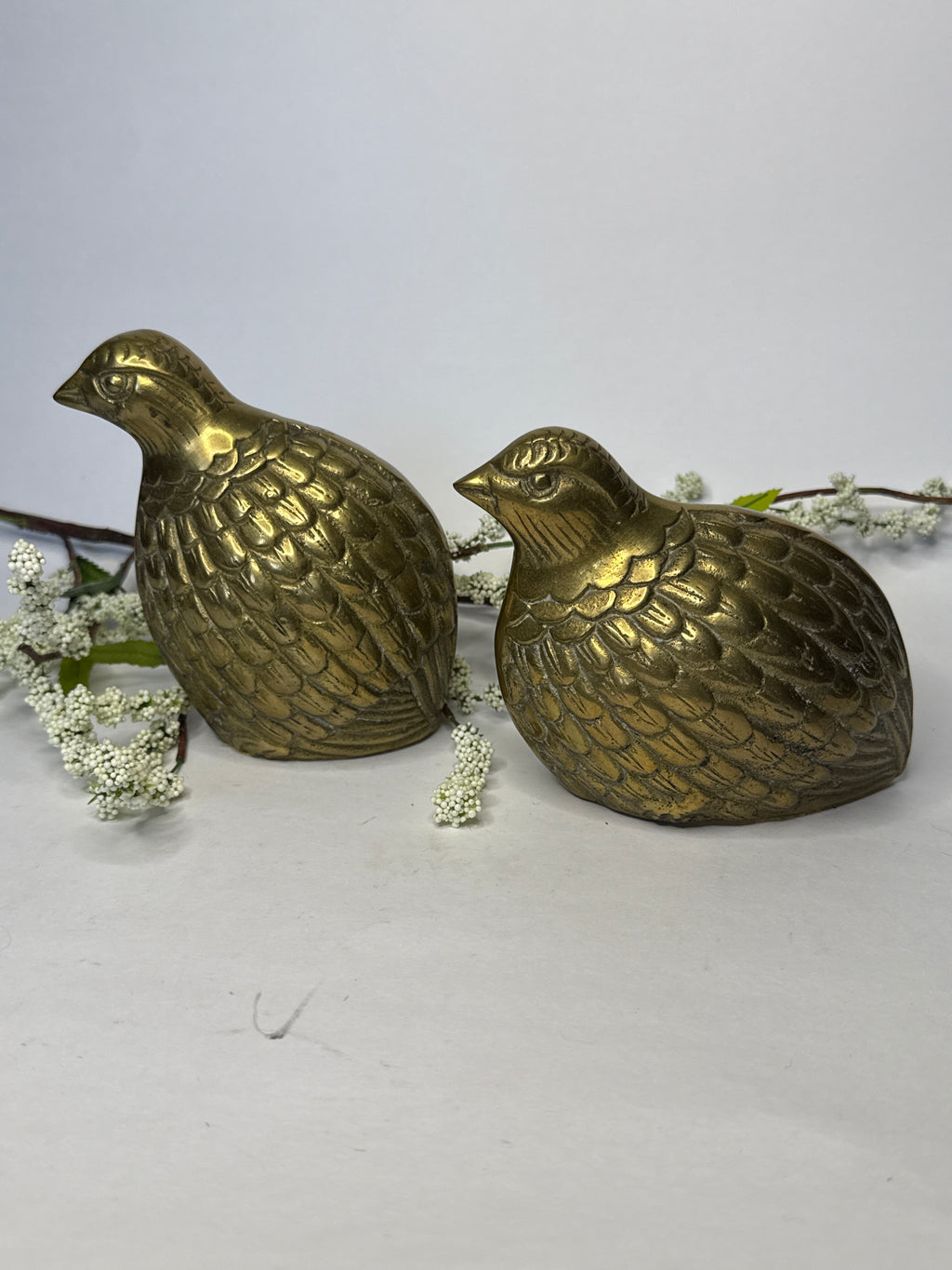 Brass Quail Pair