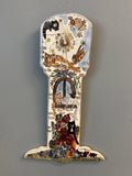 Collectible cat ceramic art clock