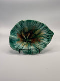 Vintage Majolica Green & Brown Leaf Dish – Botanical Ceramic Trinket / Serving Plat