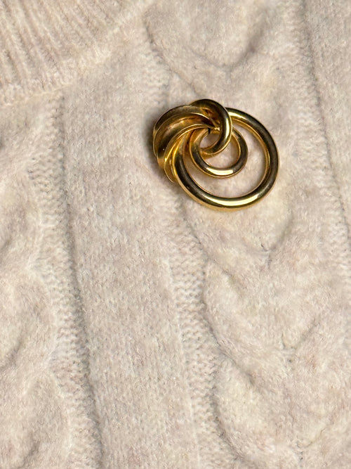 Monet Gold-tone Knotted Spiral Brooch