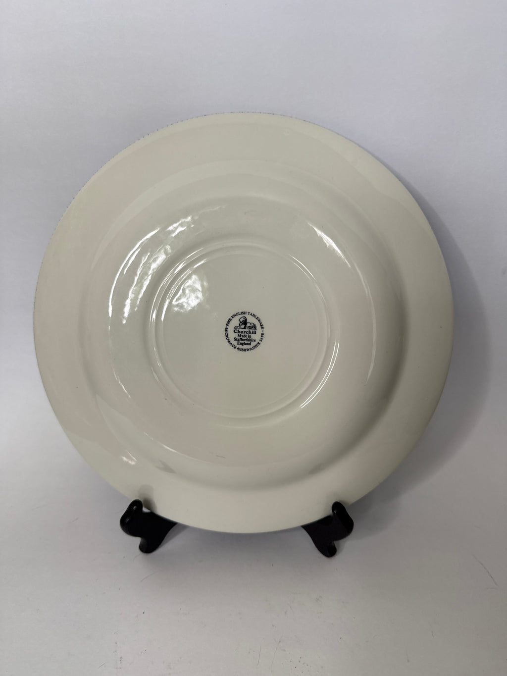 10.25” Churchill Willow plate, Staffordshire England, blue transferware