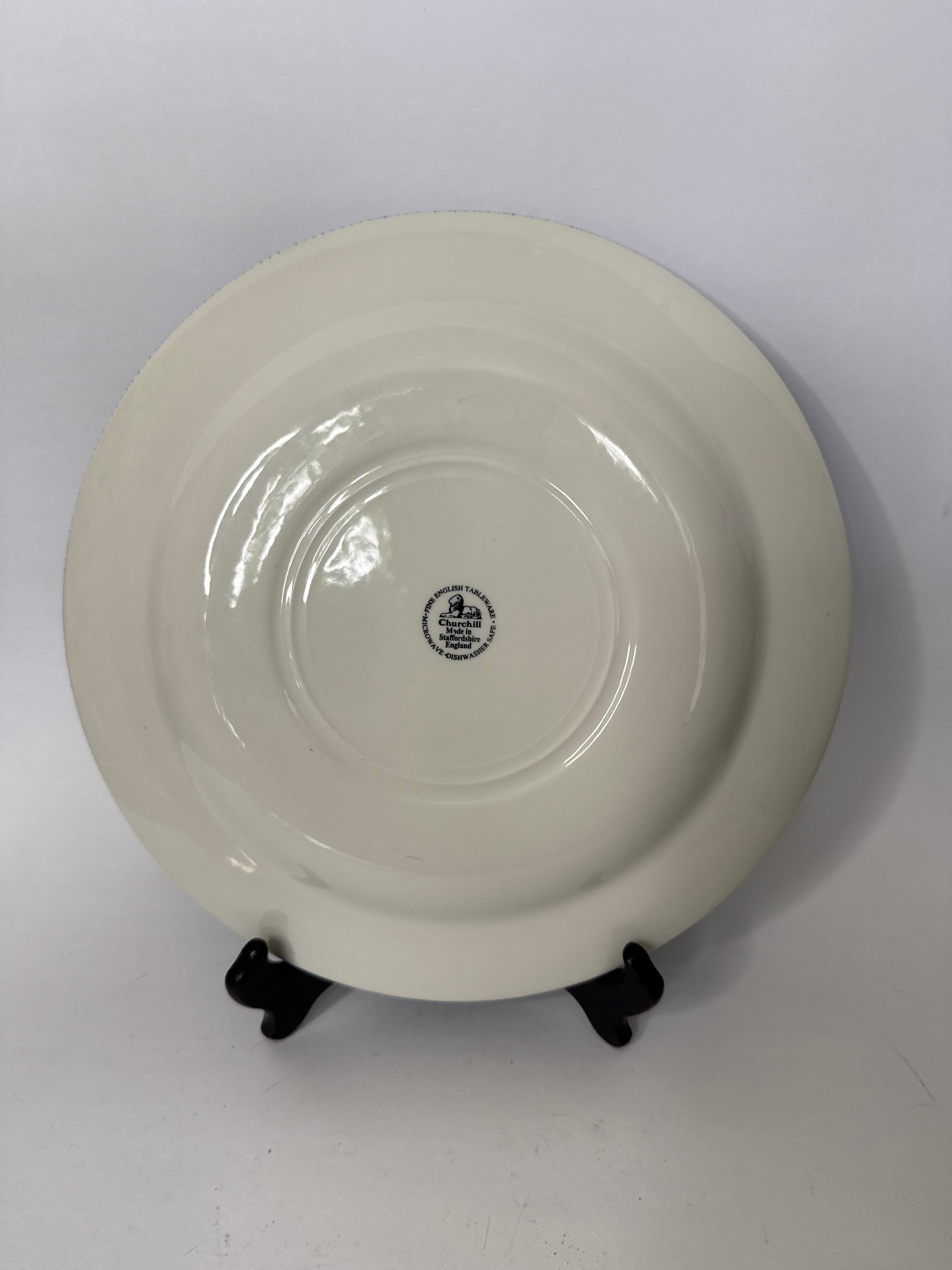 10.25” Churchill Willow plate, Staffordshire England, blue transferware