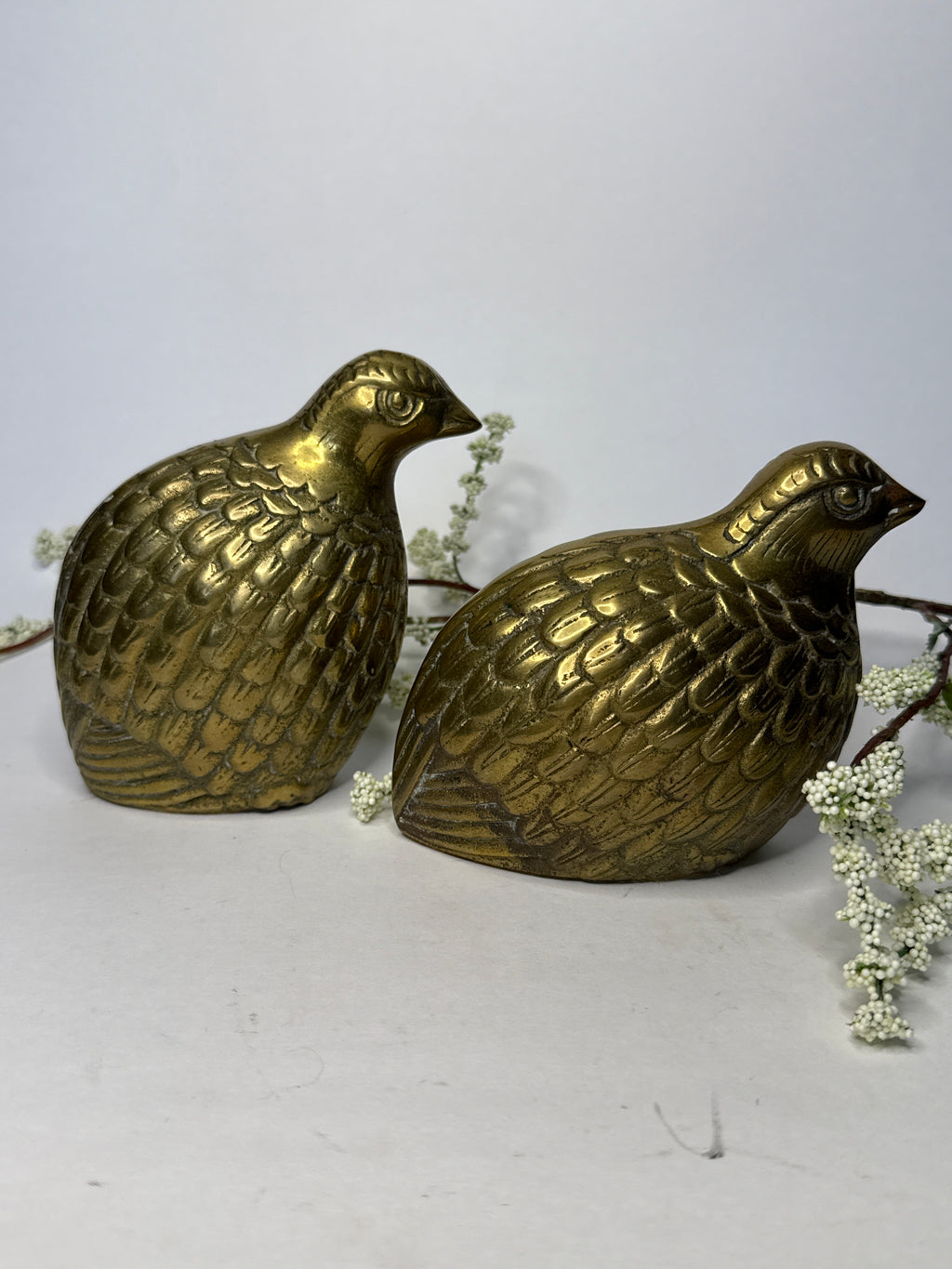 Brass Quail Pair