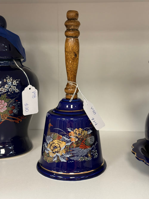 Japanese Cobalt Blue 8” Wooden Bell