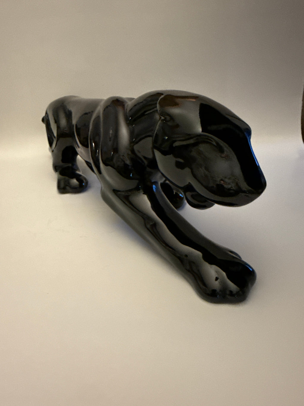 MCM Crouching Black Panther Ceramic Statue