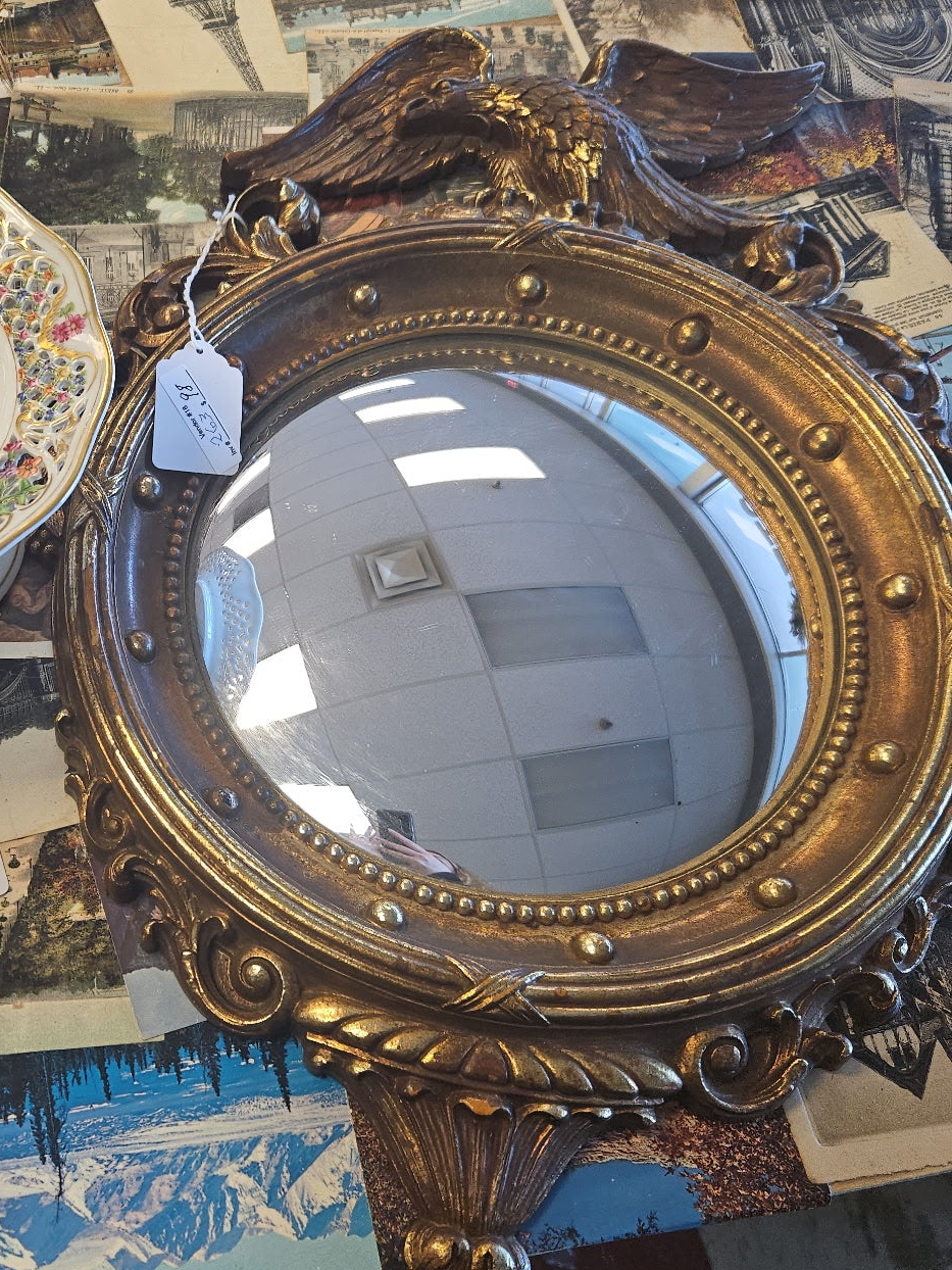 263 Round mirror eagle top decor