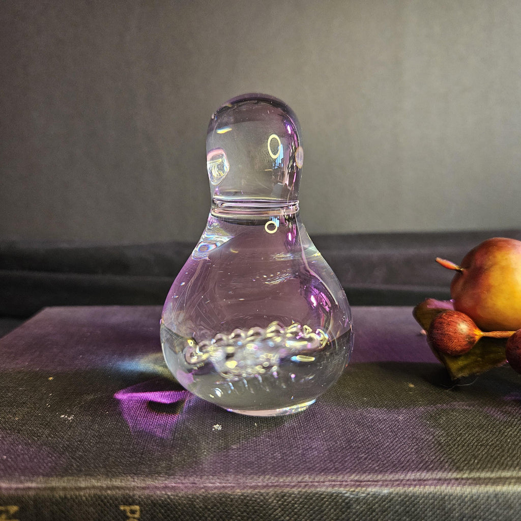 Small Swedish Glass Duck - Vintage - Paperweight - Figurine - Clear