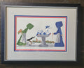 Diane Graebner, Completed & Framed Cross stitch - Amish "Spring Cleaning" - Ready to Hang