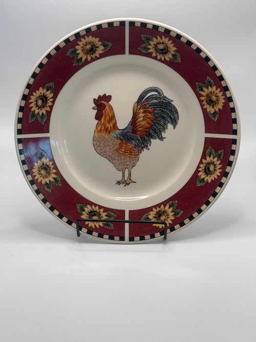 Vintage Gibson Everyday Rooster Sunflower Salad Plates - Set of 2