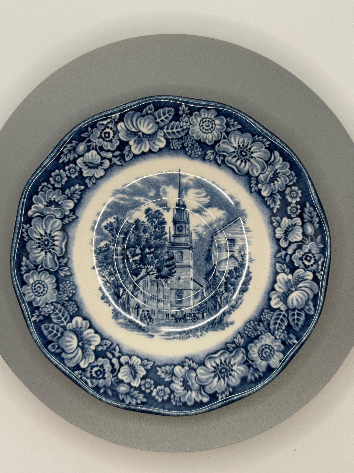 Vintage Liberty Blue Saucer 5.75” Staffordshire; england Ironstone.