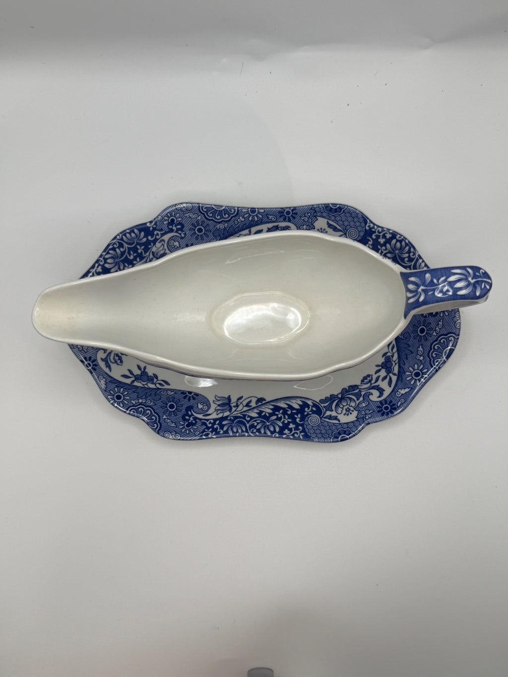 Spode Blue Italian Creamer and Oval Dish Set